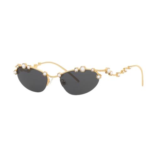 Sunglasses, Cat-eye shape, Gold tone
