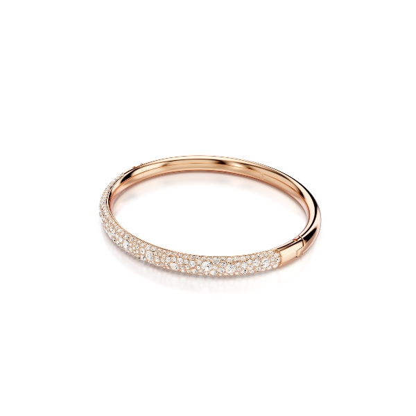 Жёсткий браслет, Белый, Покрытие оттенка розового золота Sublima Swarovski 2