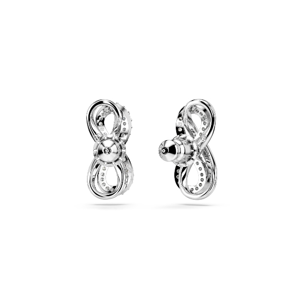Пуссеты, Бесконечность, Белые, Родиевое покрытие HYPERBOLA INFINITY Swarovski 4