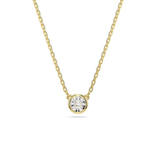 Подвеска, Круглая огранка, Белый, Покрытие оттенка золота Imber Swarovski