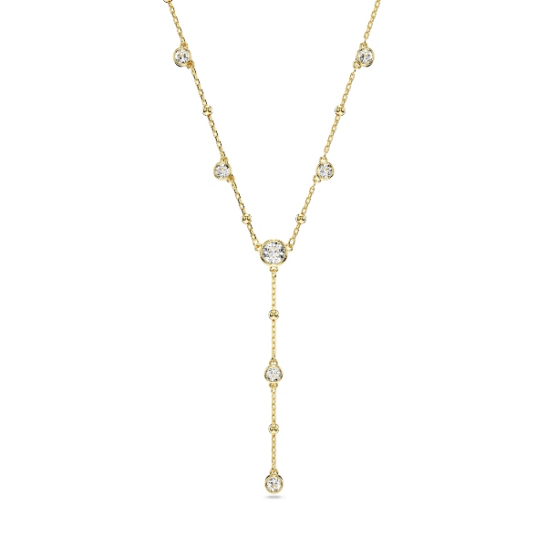 Колье Y-образное, Белые, Покрытие оттенка золота Imber Swarovski 4