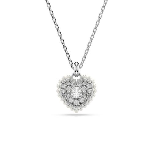 Подвеска, Сердце, Белый, Родиевое покрытие IDYLLIA E HEART Swarovski