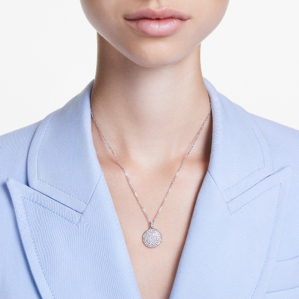 Apvienotais kulons, Balts, Rodija pārklājums Sublima Swarovski 6