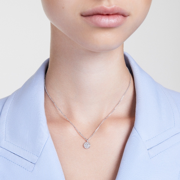 Apvienotais kulons, Balts, Rodija pārklājums Sublima Swarovski 7
