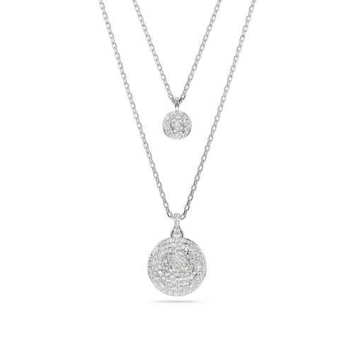 Apvienotais kulons, Balts, Rodija pārklājums Sublima Swarovski