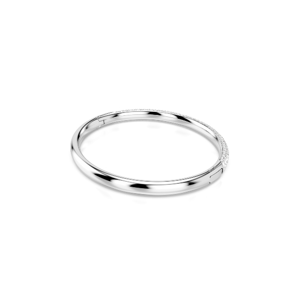 Жёсткий браслет, Белый, Родиевое покрытие Sublima Swarovski 4