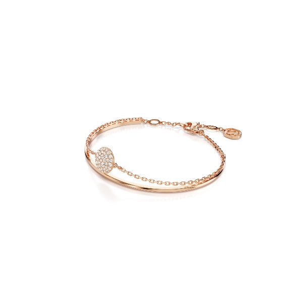Жёсткий браслет, Белый, Покрытие оттенка розового золота Sublima Swarovski 2