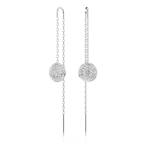 Серьги-подвески, Белые, Родиевое покрытие SUBLIMA ROUND Swarovski