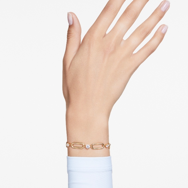 Браслет, Белый, Покрытие оттенка золота Constella Swarovski 5