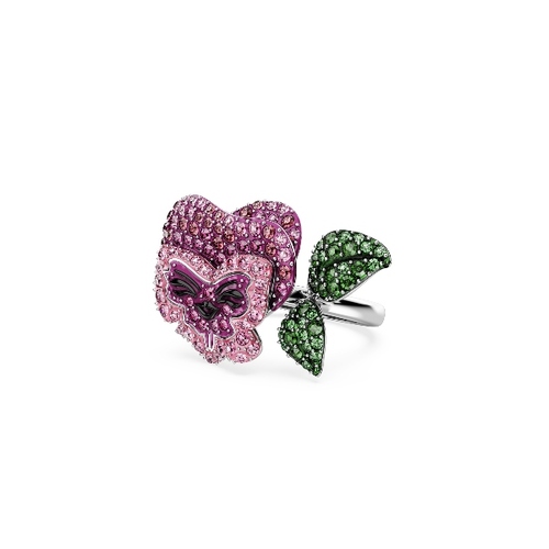 Cocktail ring, Rhodium plated Alice In Wonderland Swarovski