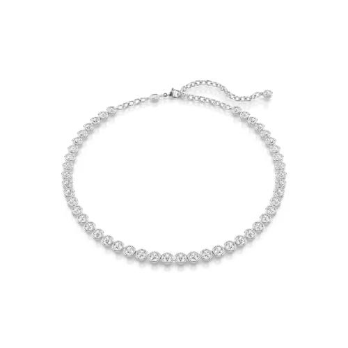 Колье, Круглая огранка, Белые, Родиевое покрытие IMBER TENNIS Swarovski