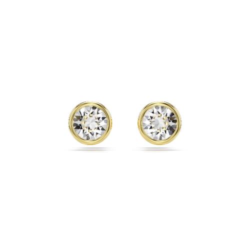 Пуссеты, Круглая огранка, Белые, Покрытие оттенка золота IMBER CHAIN Swarovski