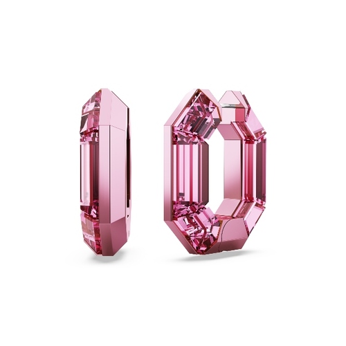 Серьги-кольца, Восьмиугольные, Розовые LUCENT FULL CUT Swarovski