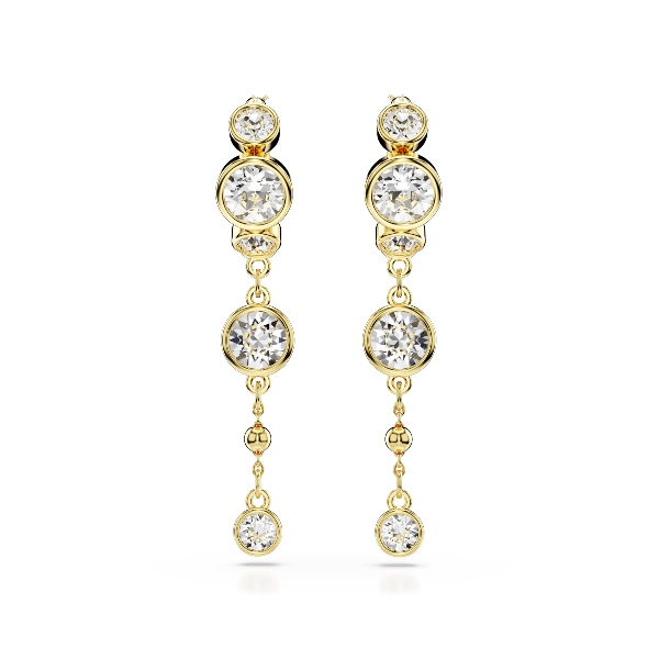 Nokarenie auskari, Apaļš griezums, Balts, Dažādu metālu apdare Imber Swarovski 2