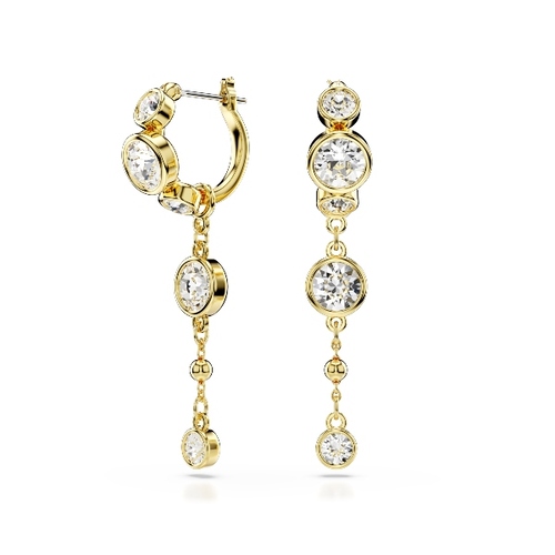 Nokarenie auskari, Apaļš griezums, Balts, Dažādu metālu apdare Imber Swarovski