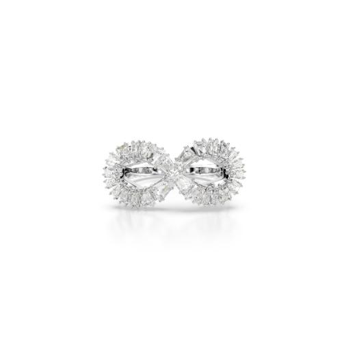 Коктейльное кольцо, Бесконечность, Белый, Родиевое покрытие HYPERBOLA INFINITY Swarovski