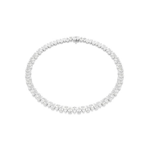 Kaklarota, Bumbierveida griezums, Balts, Rodija pārklājums Matrix Swarovski