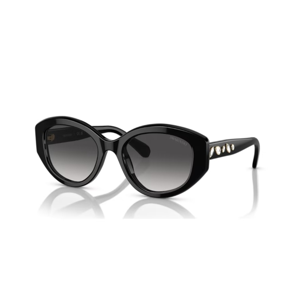 Sunglasses, Cat-eye shape, Black Swarovski