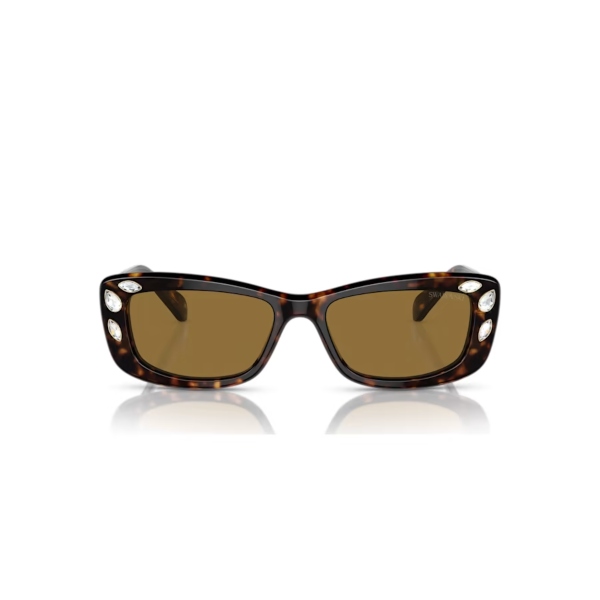 Sunglasses, Rectangular shape, Brown Swarovski 2