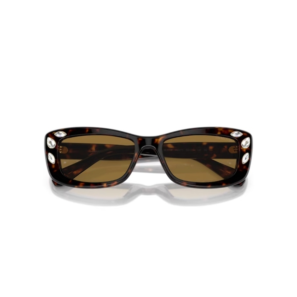 Sunglasses, Rectangular shape, Brown Swarovski 3