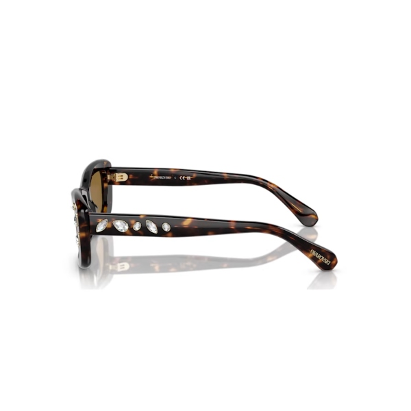 Sunglasses, Rectangular shape, Brown Swarovski 5