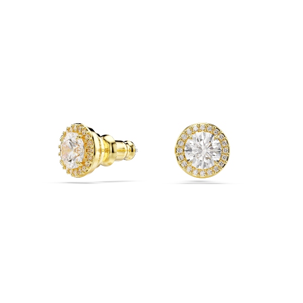 Auskari, Apaļš griezums, Zelta toņa, Zelta toņa parklājums Una Swarovski 2