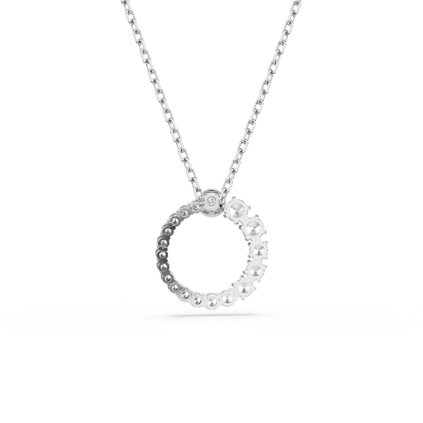 Kulons, Kristāla pērle, Apaļš griezums, Balts, Rodija pārklājums Matrix Swarovski 4