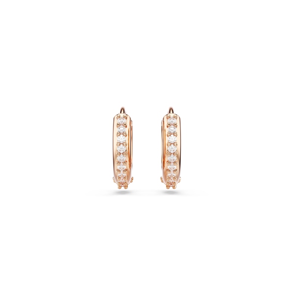 Серьги-кольца, Круглая огранка, Белые, Покрытие оттенка розового золота Matrix Swarovski 2