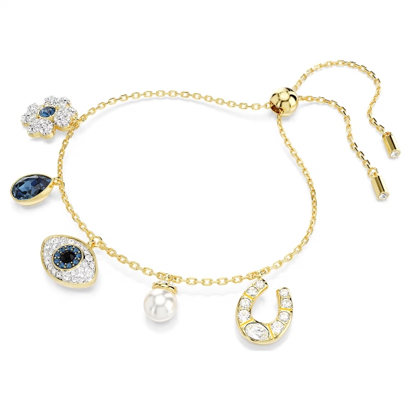 Браслет, Синий, Покрытие оттенка золота Swarovski 2