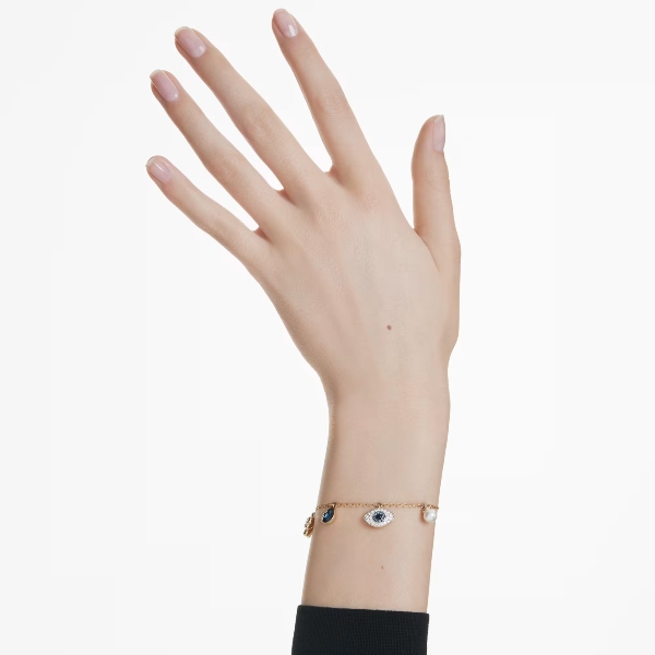 Браслет, Синий, Покрытие оттенка золота Swarovski 5