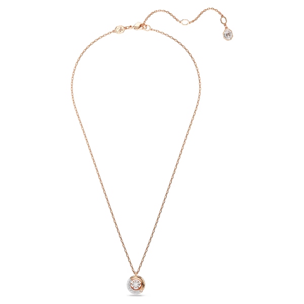 Подвеска, Круглая огранка, Белый, Покрытие оттенка розового золота Dextera Swarovski 2