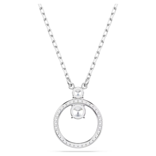 Подвеска, Круглая огранка, Белый, Родиевое покрытие Constella Swarovski 4