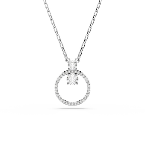 Подвеска, Круглая огранка, Белый, Родиевое покрытие Constella Swarovski