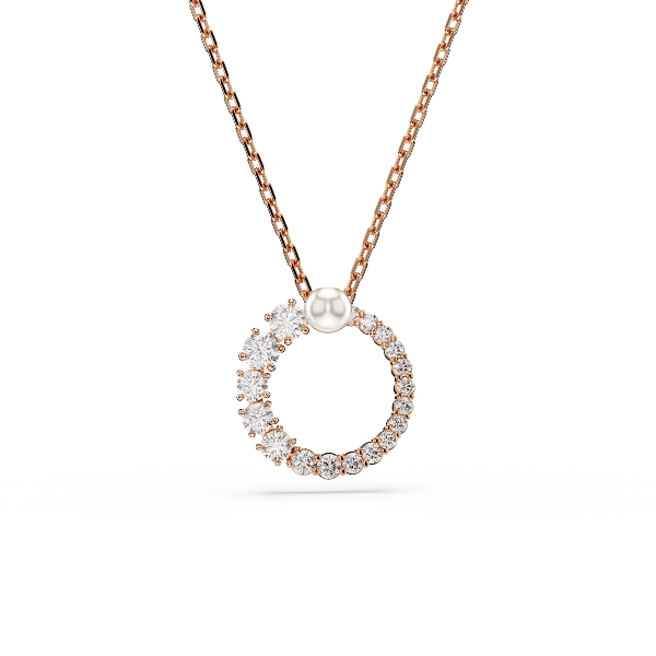 Подвеска, Белый, Покрытие оттенка розового золота Matrix Swarovski