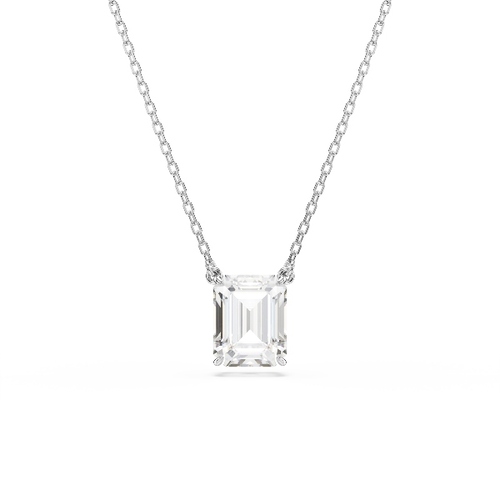 Подвеска, Огранка «октагон», Белый, Родиевое покрытие Stilla Swarovski