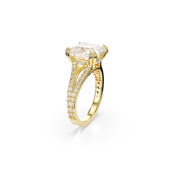 Коктейльное кольцо, Квадратная огранка, Белый, Покрытие оттенка золота Stilla Swarovski 2