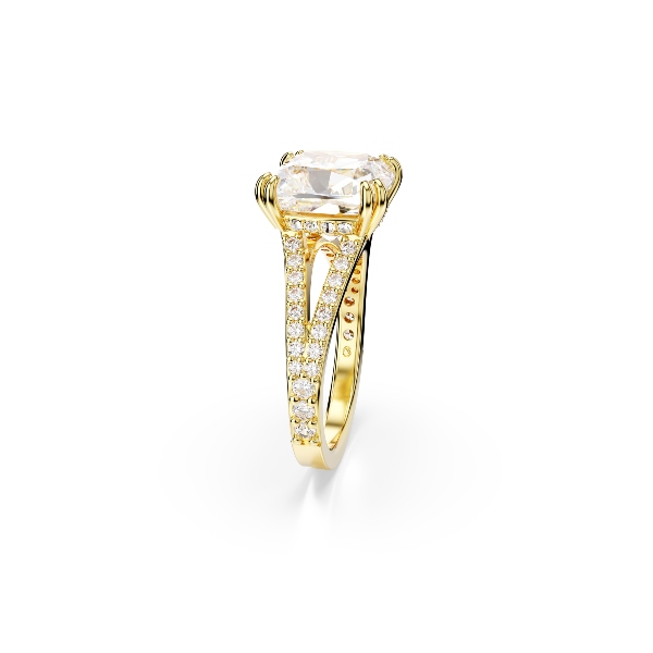 Коктейльное кольцо, Квадратная огранка, Белый, Покрытие оттенка золота Stilla Swarovski 3