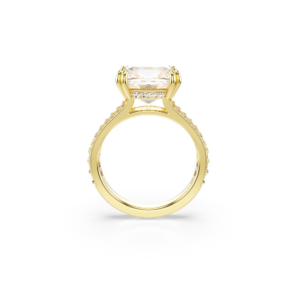 Коктейльное кольцо, Квадратная огранка, Белый, Покрытие оттенка золота Stilla Swarovski 4
