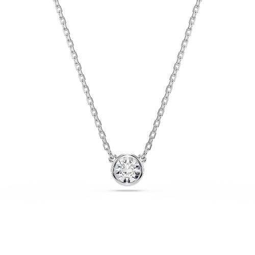 Подвеска, Круглая огранка, Белый, Родиевое покрытие Imber Swarovski