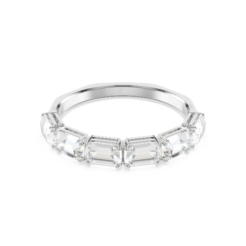 Жёсткий браслет, Белый, Родиевое покрытие Millenia Swarovski