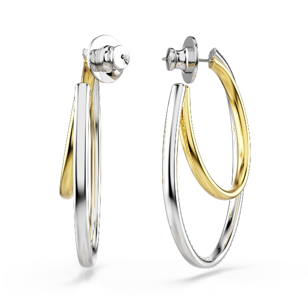 Серьги-кольца, Круглая огранка, Белые, Отделка из разных металлов Hyperbola Swarovski 4