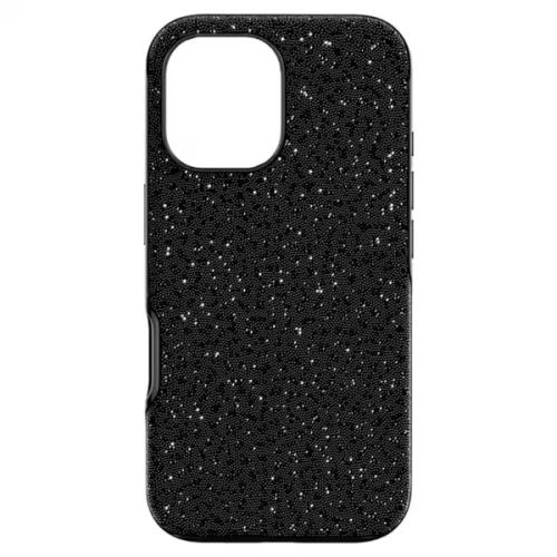 Чехол для смартфона, iPhone 16, Черный цвет High Swarovski