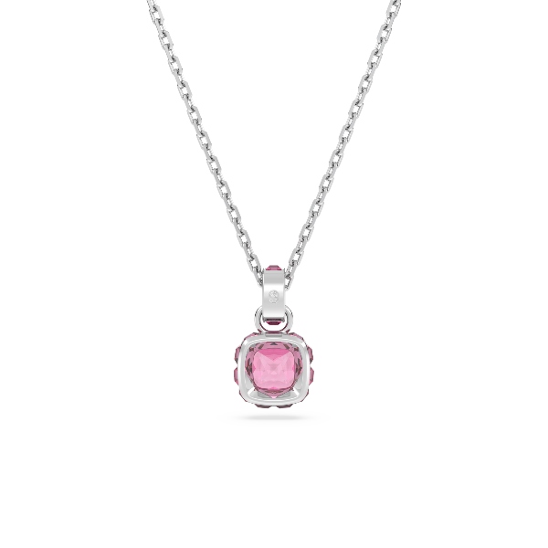 Kulons, Kvadrātveida griezuma kristāli, Oktobris, Roza, Rodija pārklājums Birthstone Swarovski 4