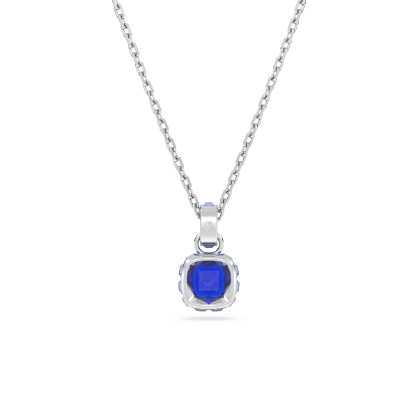Kulons, Kvadrātveida griezuma kristāli, Septembris, Zils, Rodija pārklājums Birthstone Swarovski 4