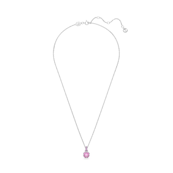 Kulons, Kvadrātveida griezuma kristāli, Februāris, Violets, Rodija pārklājums Birthstone Swarovski 2