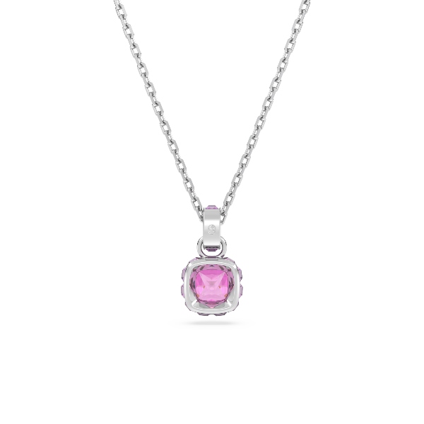 Kulons, Kvadrātveida griezuma kristāli, Februāris, Violets, Rodija pārklājums Birthstone Swarovski 4
