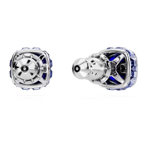 Пуссеты, Кристалл квадратной огранки, Сентябрь, Синий, Родиевое покрытие Birthstone Swarovski 4