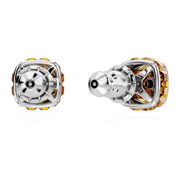 Пуссеты, Кристалл квадратной огранки, Ноябрь, Желтый, Родиевое покрытие Birthstone Swarovski 4