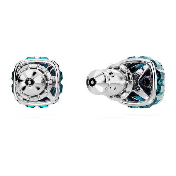 Пуссеты, Кристалл квадратной огранки, Декабрь, Синий, Родиевое покрытие Birthstone Swarovski 4