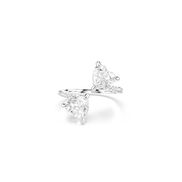 Разомкнутое кольцо, Сердце, Белый Mesmera Swarovski